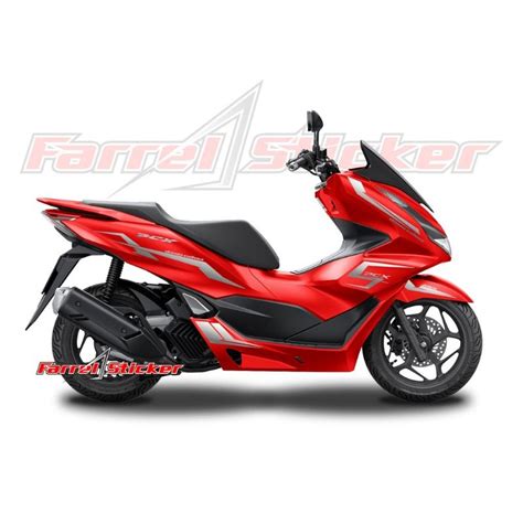 Jual Striping Cutting Sticker Honda NEW PCX MERAH 2021 160cc Sporty