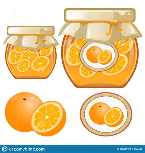 Color Image Of Jar Of Orange Jam Berries And Fruits Food And Cooking