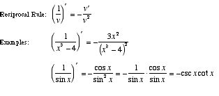 Mathwords: Reciprocal Rule