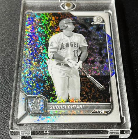 最新 199枚限定 2022 Topps Bowman Chrome 大谷翔平 No 71 モノクロダイヤモンドリフラクターパラレルカード