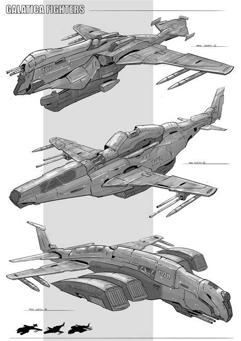 Galatica Fighters By Sean Jun On Artstation Space Ship Concept Art