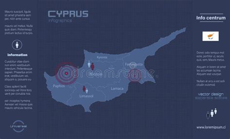 Infographics Of Cyprus Map Individual Regions Stock Vector