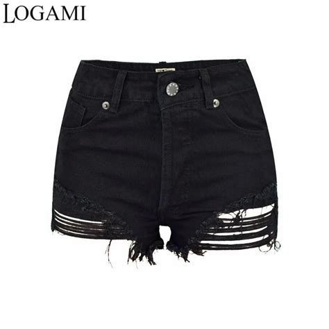 Aliexpress Buy Logami High Waist Shorts Women Ripped Sexy Jeans