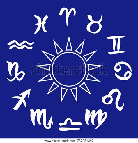 Collection Hand Drawn Zodiac Signs Forming Stock Illustration 737061397