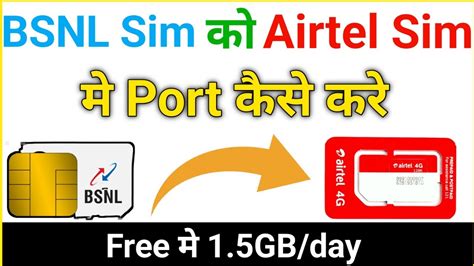 Bsnl Sim Ko Airtel Sim Me Port Kaise Kare Jio Sim Ko Airtel Me Port