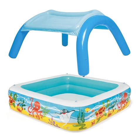 Piscina Infantil Inflable Bestway con Techo Extraíble Celeste HTS