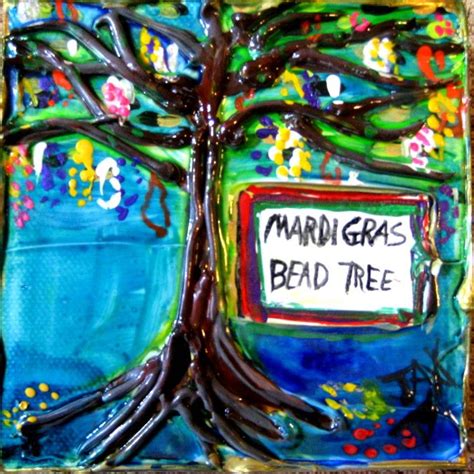 Mardi Gras Bead Tree Mini Painting By New Orleans Artist Jax Frey