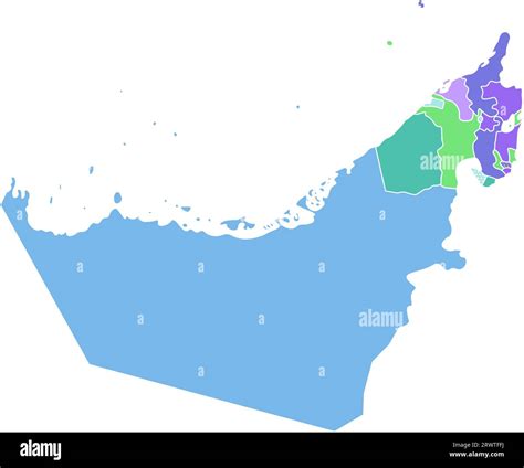 Vector Isolated Simplified Colorful Illustration With Silhouette Mainland Of United Arab