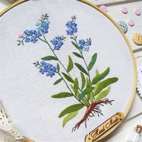 Forget Me Not Hand Embroidery Patterns Flowers Handmade Embroidery