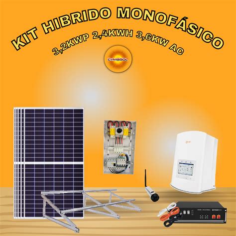 KIT SOLAR HIBRIDO 3 2KWP ACUMULACIÓN 2 4KWH 3 6KW AC