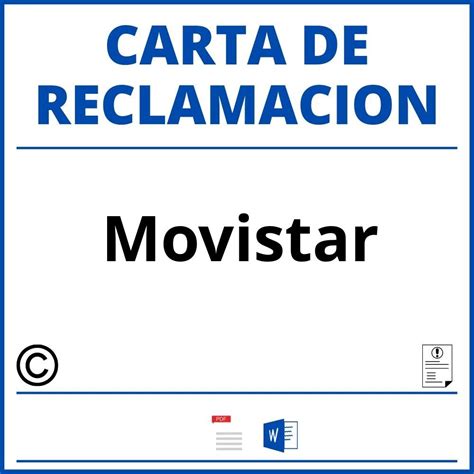 Modelo Carta Reclamacion Movistar Word Pdf