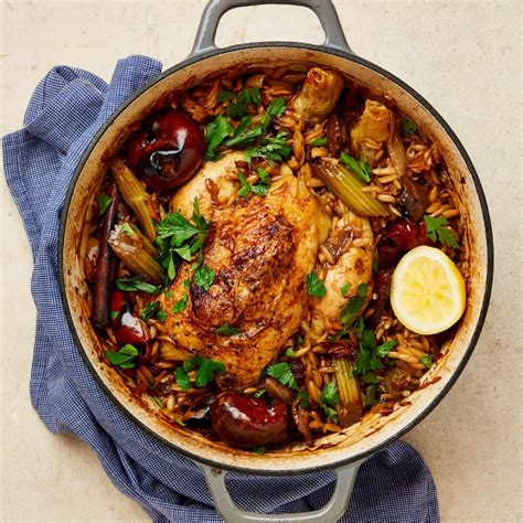 Yotam Ottolenghis One Pot Chicken With Orzo Porcini And Cinnamon