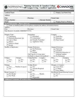 Fillable Online Ocl Nipissingu Nipissing University Canadore College