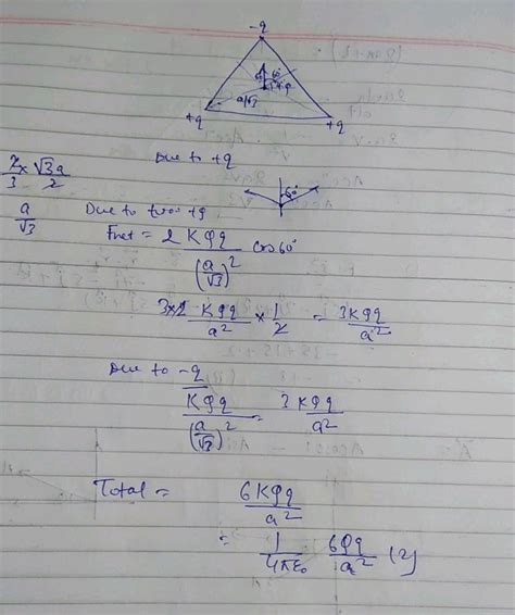 Three Point Charges Q Q And Q Are Placed The Corners Of An