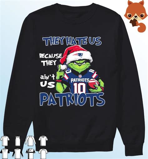 Official They Hate US New England Patriots Football Santa Grinch