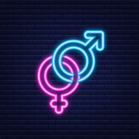 Premium Vector Men And Women Symbol Gender Icon Neon Style Vector