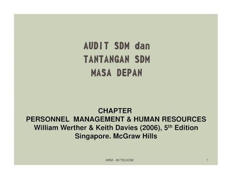 Pdf Audit Sdm Dan Audit Sdm Dan Tantangan Sdm Partono Staff