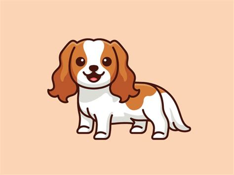 Cavalier King Charles Spaniel Cute Dog Drawing Dog Illustration