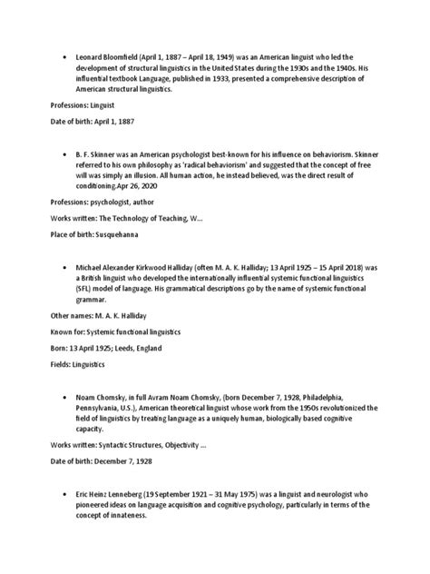 Leonard Bloomfield | PDF | Linguistics | Cognitive Psychology