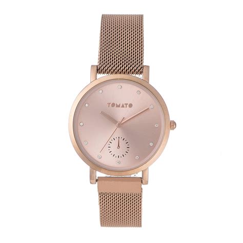 Tomato Rose Gold Mesh Watch 3074401 Za