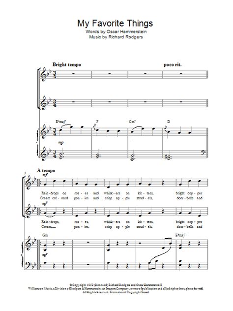 Download The Sound Of Music My Favorite Things Sheet Music For Choir