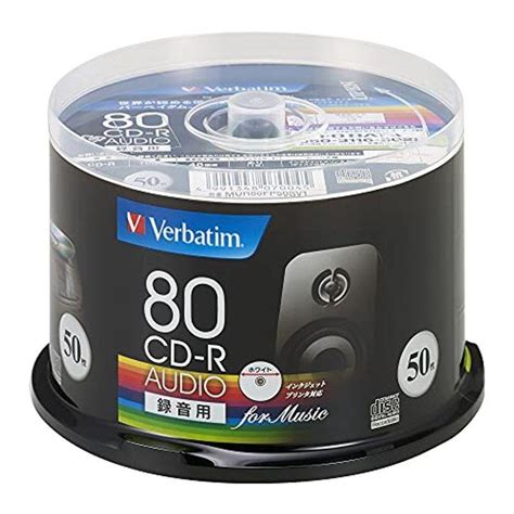 Verbatim バーベイタム 音楽用 Cd R 80分 50枚 ホワイトプリンタブル 48倍速 Mur80fp50sv1