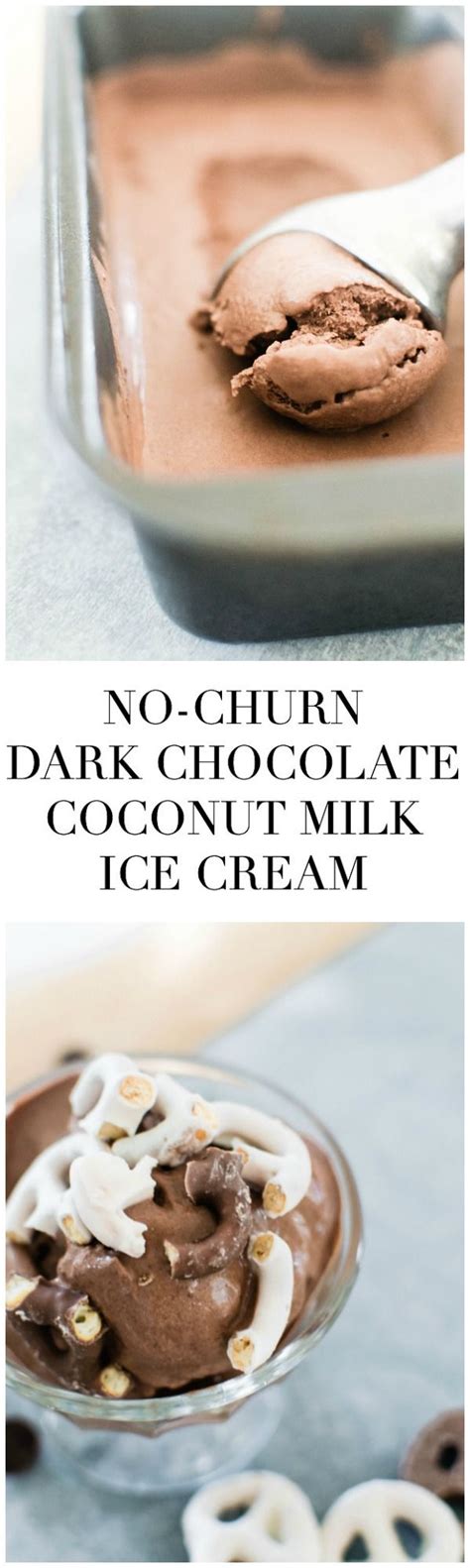 Dairy Free No Churn Dark Chocolate Ice Cream With Salted Pretzel Topping Milk Recipes Vegan