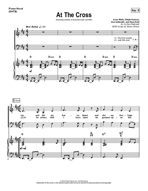 At The Cross Sheet Music PDF (PraiseCharts Band / Arr. Daniel Galbraith ...