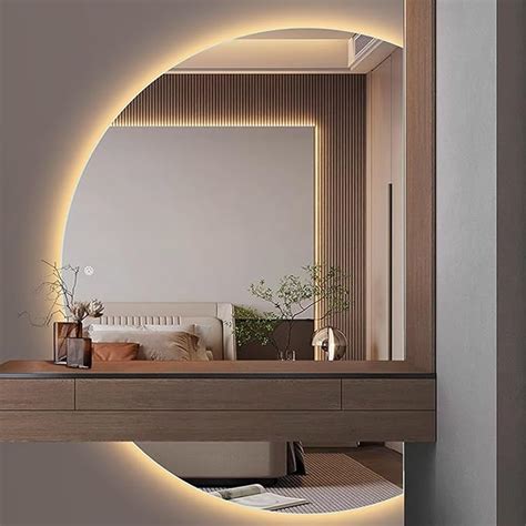 Amazon Bisaxieta Half Circle Lighted Makeup Wall Mirror Cm