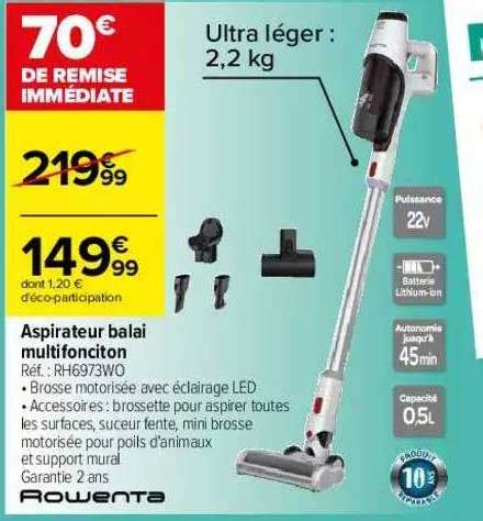 Offre Aspirateur Balai Multifonction Rowenta Chez Carrefour