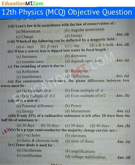 Physics Questions And Answers Physics Questions Level Challe