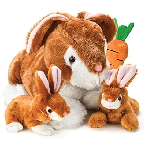 Prextex Plush Bunny Rabbit With Zippered Pouch For Little Baby Bunnies