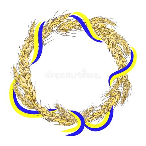 Vector Illustration Of A Wreath Of Spikelets Of Wheat With The