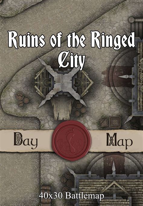 40x30 Battlemap Ruins Of The Ringed City Seafoot Games Towns