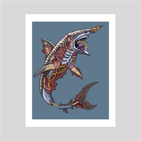 Zombie Shark, an art print by Alan Funk - INPRNT