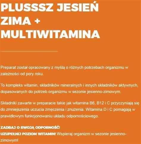 Polski Lek Plusssz Jesie Zima Multiwitamina Tabletki Musuj Ce Szt