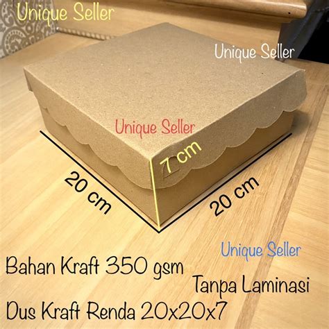 Jual Dus Box Kotak Nasi R10k Kraft Renda 20x20x7 KRAFT RENDA 350 Gram