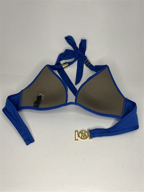 Victorias Secret Cobalt Blue Bikini Swimsuit Gold Gem