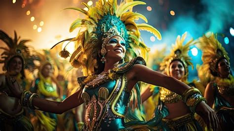 Premium Photo | A photo of a colorful Brazilian samba parade elaborate ...