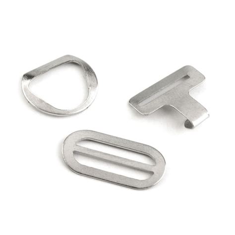 4 Boucles Sangle Metal Argent 9 Mm