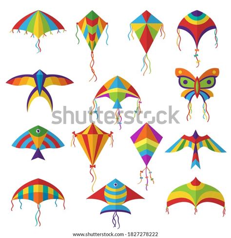 Air Kite Colored Different Shapes Kite Stock Vector Royalty Free