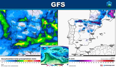 Actualiza el modelo GFS dónde lloverá o nevará en los próximos días