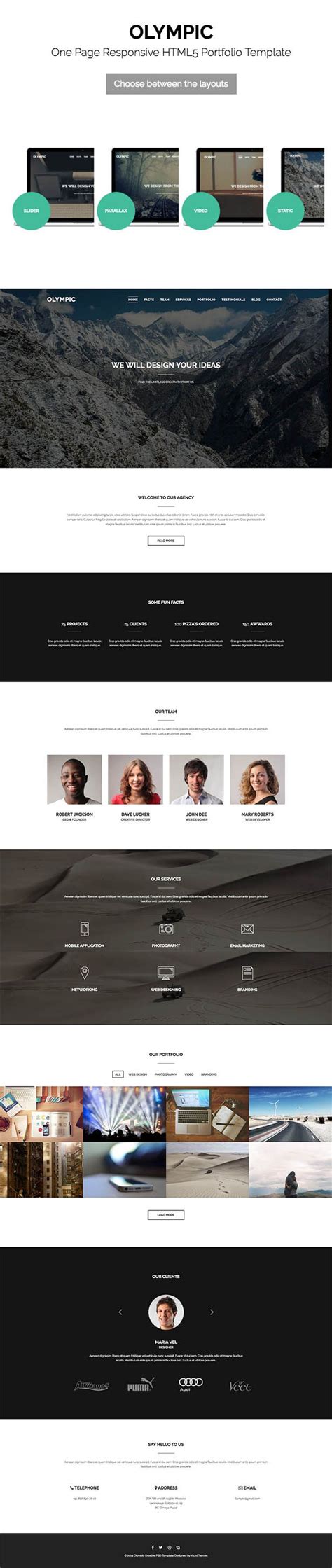 Olympic One Page Parallax Template | Parallax, First page, Olympics