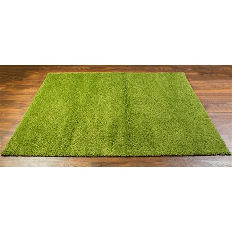 Well Woven Madison Shag Plain Solid Green Area Rug Reviews Wayfair