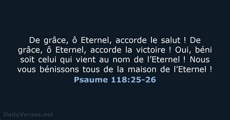 Psaume 118 25 26 Verset De La Bible BDS DailyVerses Net