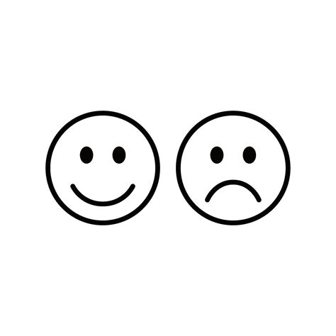 Happy Smile And Sad Unhappy Face Icon 27477718 Vector Art At Vecteezy