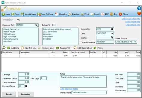 Invoice Entry