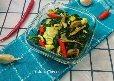 Resep Tumis Daun Singkong Teri Telur Oleh Azda Mathbakh Cookpad