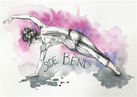 Side Bend Pilates Art Watercolor Pilates Anatomy Wall Art Etsy