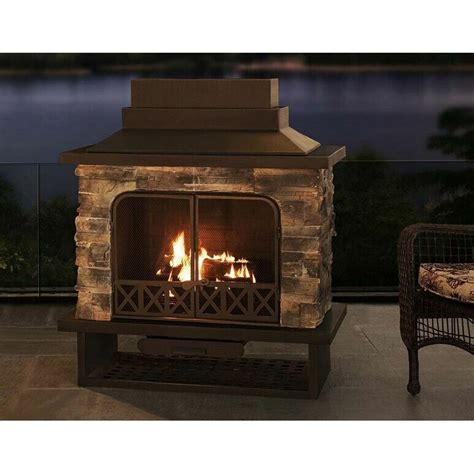 Sunjoy Felicia Steel Wood Outdoor Fireplace And Reviews Wayfair